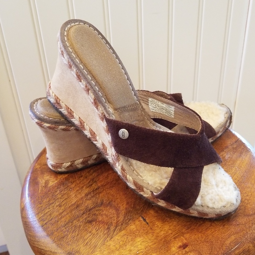 UGG Brown Margo Wedges Slide